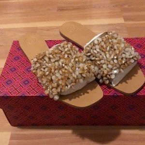 Tory Burch Logan Slide Crystal/Satin